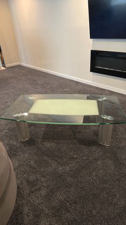 BOVA Table Frosted Top Glass Silver Cocktail