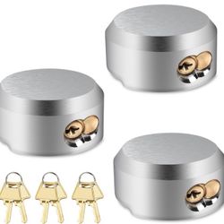 3 Pack Of Heavy Duty Hidden Shackle Padlocks With Keyed Alike, Puck Locks, Puck Lock, Outdoor Padlock For Trailer Door Lock, Moving Trucks & Vans (2-7
