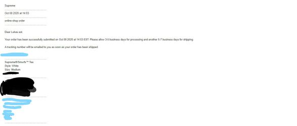 MEDIUM WHITE SMURFS X SUPREME TEE CONFIRMED DEADSTOCK WITH TAGS