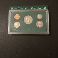 Coins – 1997S Brilliant Uncirculated Proof Set in Original Mint Packaging – Total 5 Coins 