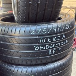 Set Of Tires (4) 275-40-20 Bridgestones Alenza Runflat