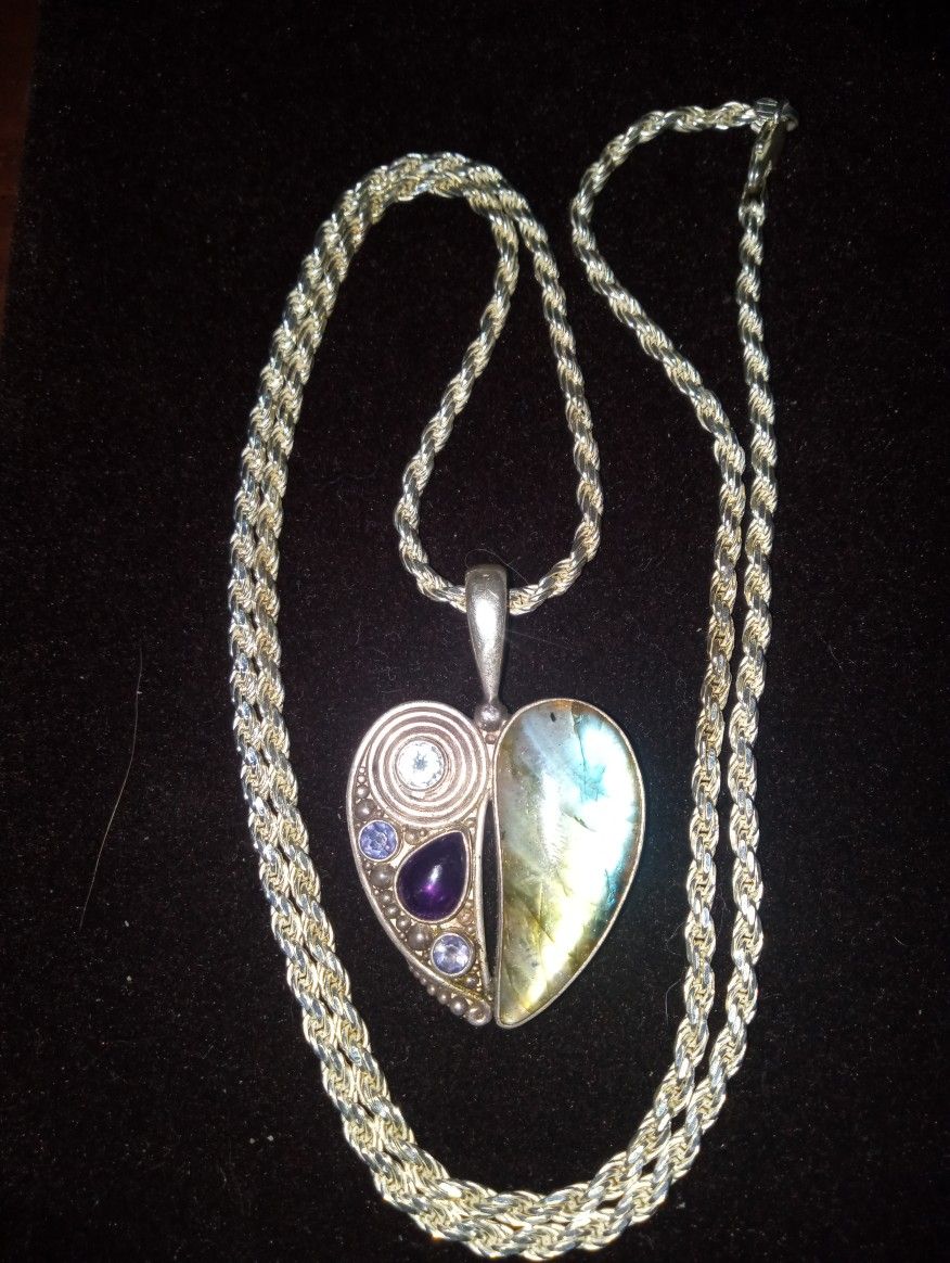 Sajen 925 Sterling Silver Heart Pendant With Sterling Silver Chain