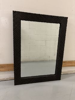 High End Designer Mirror with Carved Wooden Frame