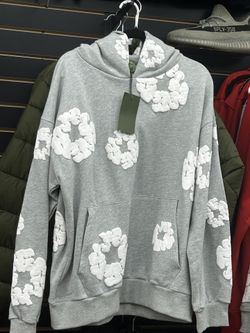 Grey Hoodie Denim Tear
