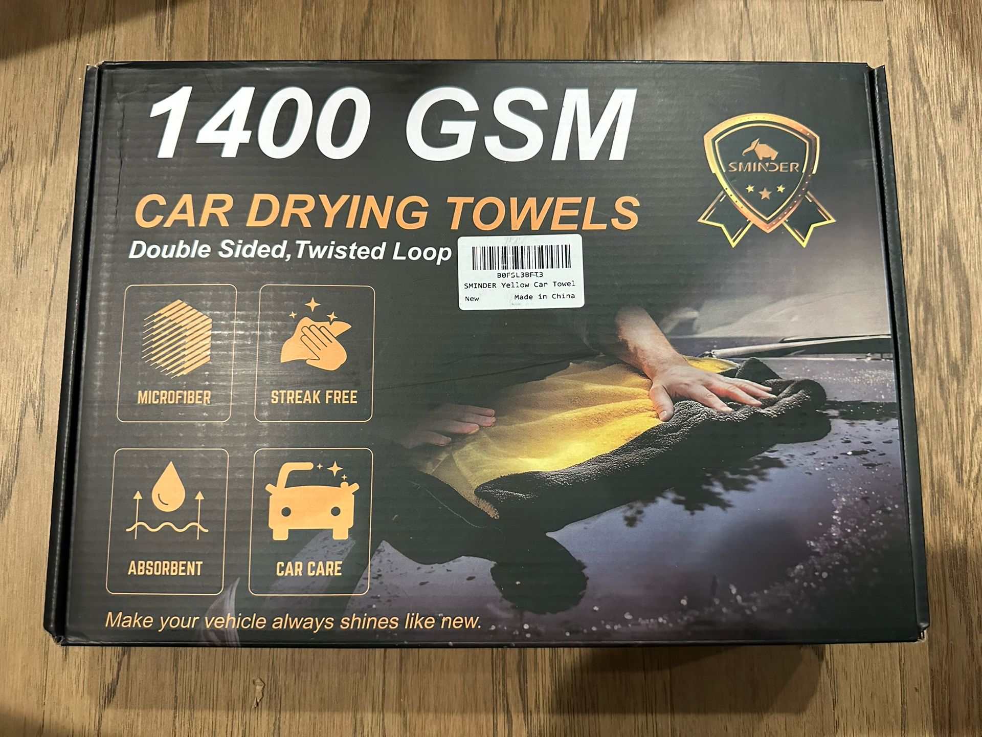 1400 GSM Car Drying Towels – Microfiber Towels for Cars (48" x 24"), Ultra-Absorbent, Streak-Free, Scratch-Free, No Water Spots, Double-Twist Pile & E