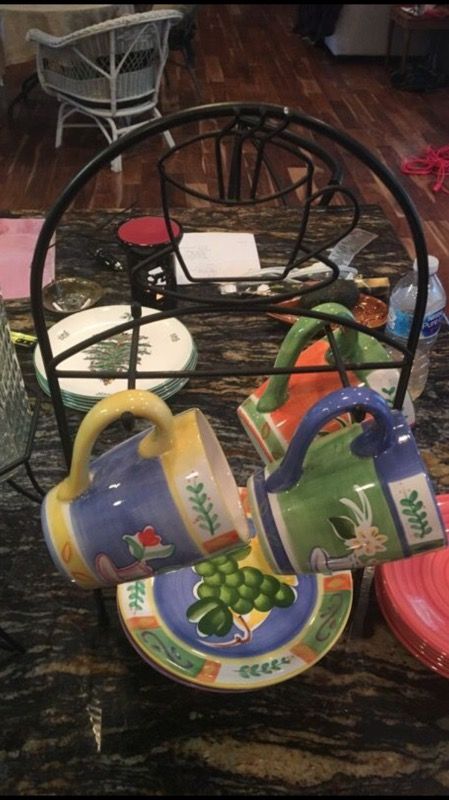 Coffee Cup & Plate holder set