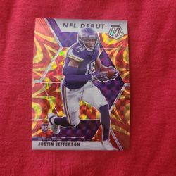 Justin Jefferson Red Gold Mosaic Rookie Card 
