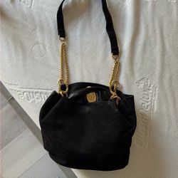 SISO designer black suede pocketbook 