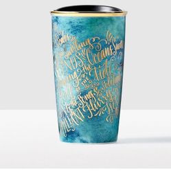 2016 Starbucks Mermaid Siren Song Turquoise & Gold Travel Tumbler Cup Mug 12 oz rare! New, no box. 