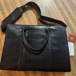 New Ladies PU Black Leather Laptop/Office Bag/Tote