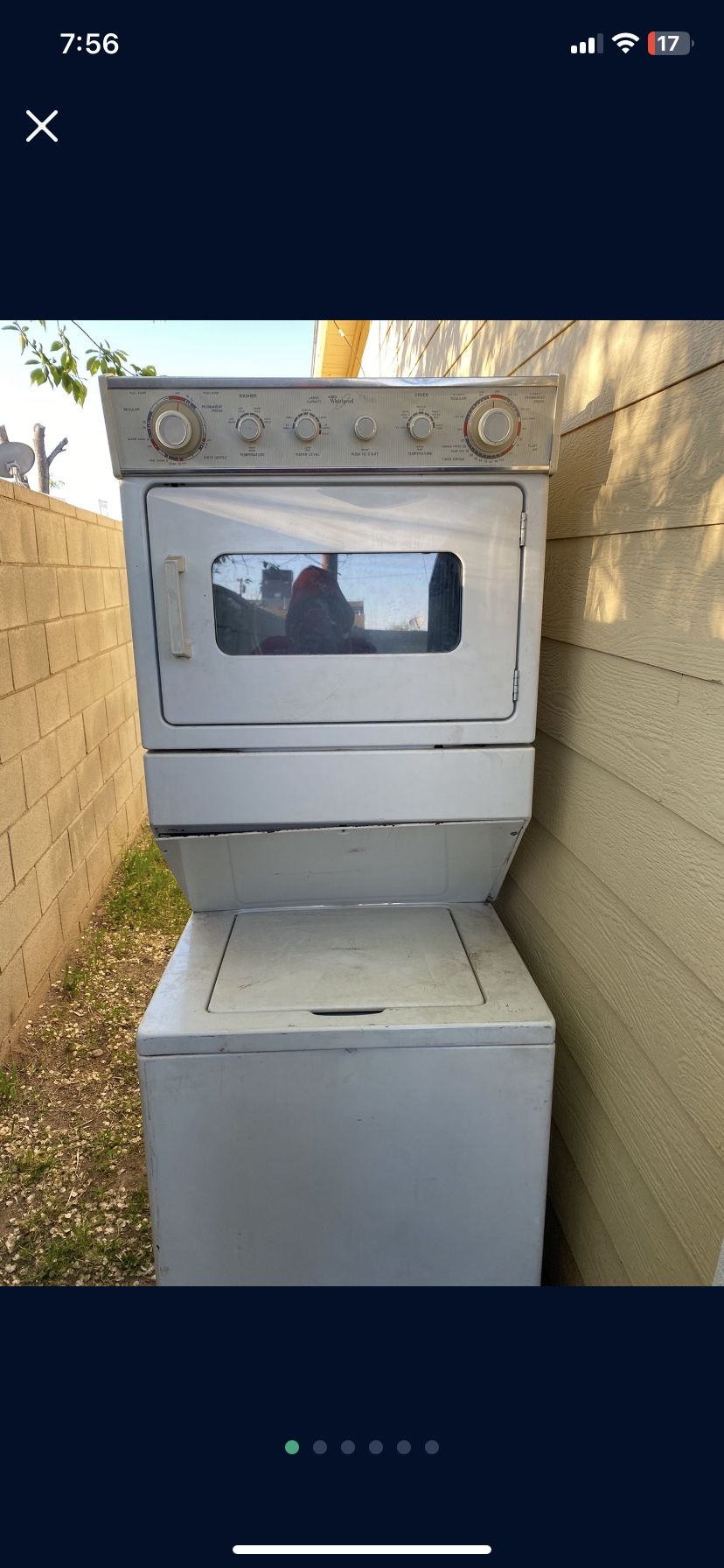 Whirlpool Stacked Washer/ Gas Dryer