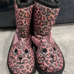 New Muk Luks Girls Leopard Warm Boots Sz 3