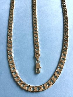 Men’s 2pc Set Includes 24” Cuban Necklace + 8” Bracelet 8mm 14k Gold Plated *Pickup Boca Raton