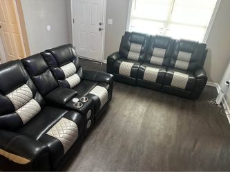 VERY COMFORTABLE POWER-RECLINER-SET SOFA,LOVESEAT BLUETOOTH SPEAKERS NICE SOUND!! USB PORT 1,699!!