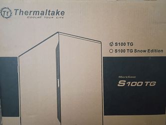Thermaltake S100 TG Micro-ATX PC Case – Tempered Glass Side Panel (Black)