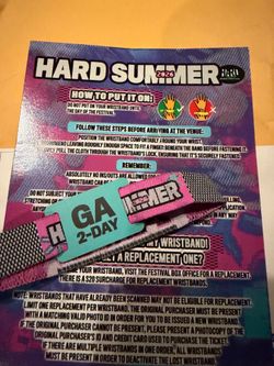 2 day  hard summer wristbands