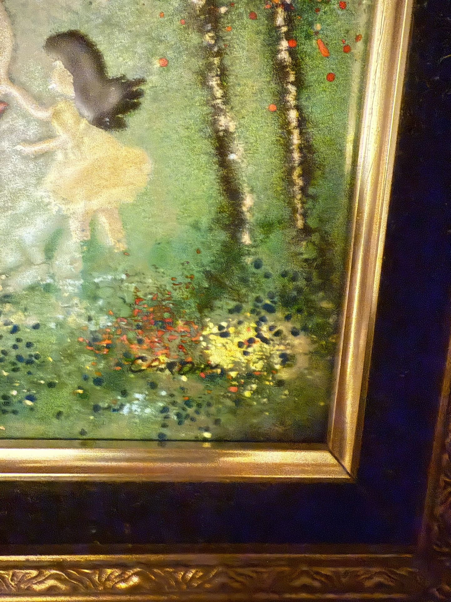 Vintage Original Framed Enamel on Copper Painting, signed by