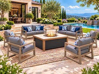 brand new in box patio set .wood frame