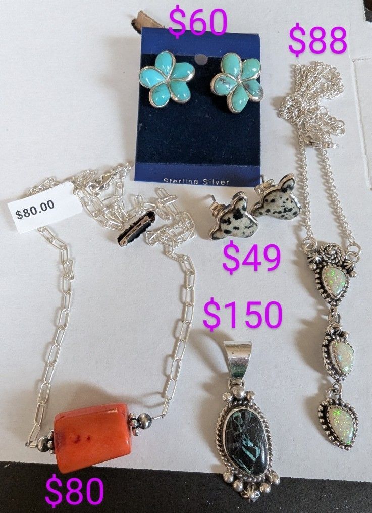 Sterling Silver Jewelry Bracelet Earrings Necklace