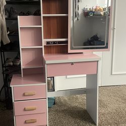 Pink vanity