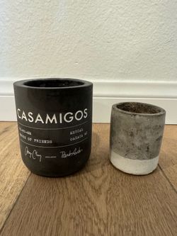 2 small grey planters pots. Casamigos. Great for succulents.
