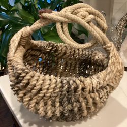 Cowboy Lasso Rope Art Basket 11”T x 12”W (SEE PICS) serious inquiries only
