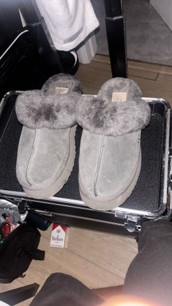 Ugg Disquette Platform Slippers In Charcoal/gray