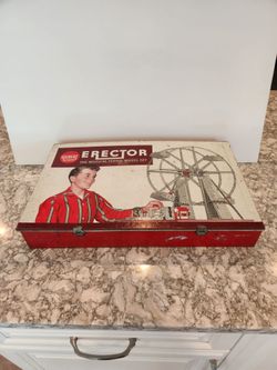 Erector 10073 Vintage The Musical Ferris Wheel Set. Metal case