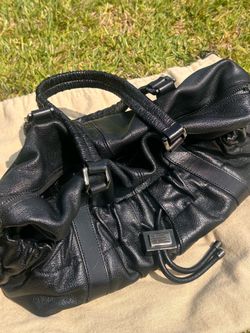 black leather tote purse