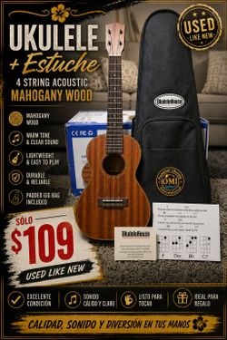 wood 4-string acoustic ukulele from OMI Hawaiian Ukulele