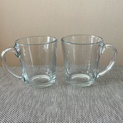 Set of 2 Glass Coffee/Tea Mugs  