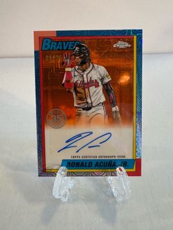 2025 Topps Chrome - Ronald Acuna jr. #90CA-RAJ Orange Refractor Auto /25 🔥Rare🔥