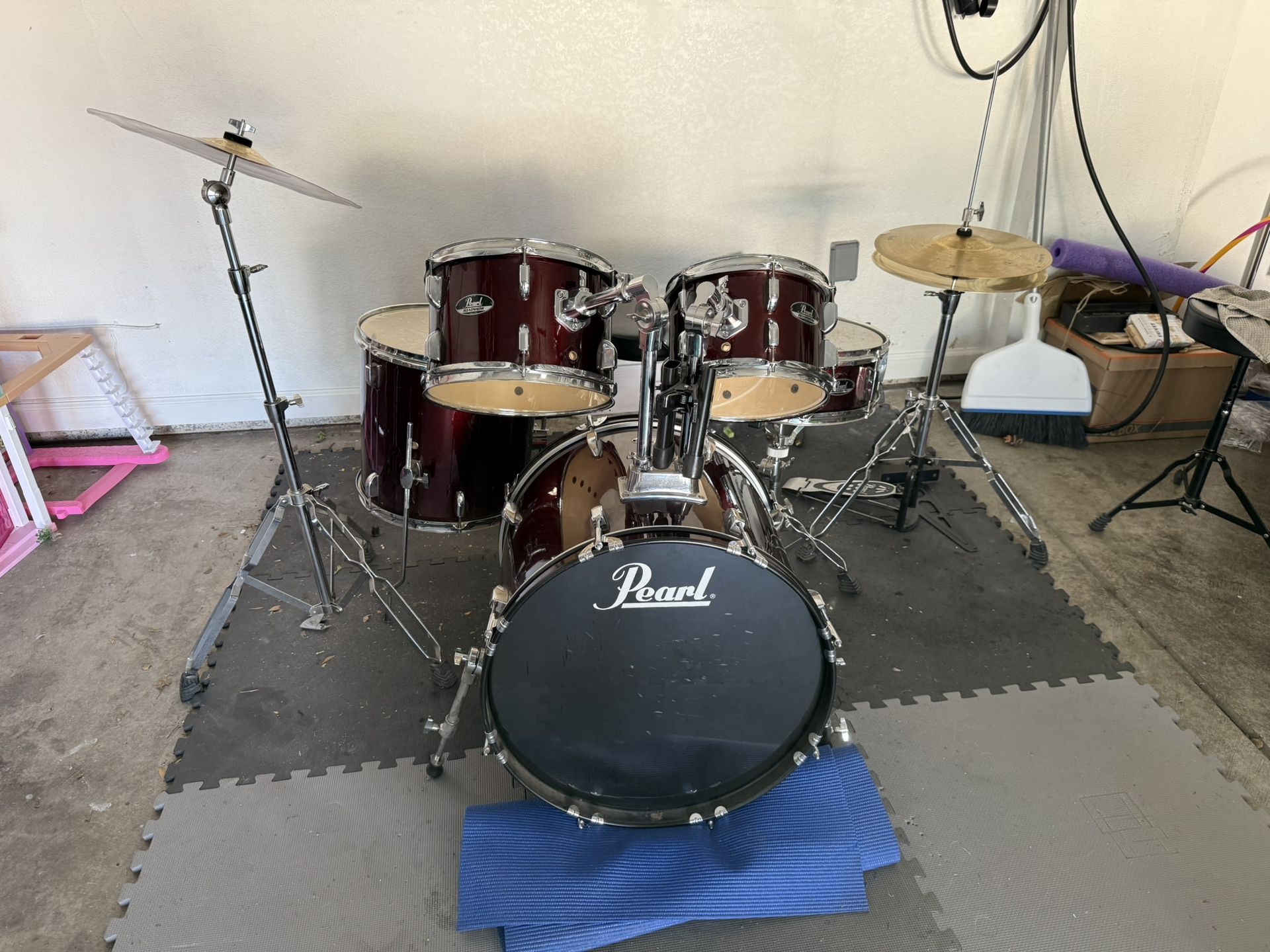 Pearl Drum Set - Complete With Seat