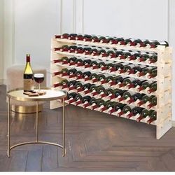 New 72 Bottles Stackable Modular Wine Rack, Freestanding Wine Bottle Holder 6-Tier Wine Holder Displ