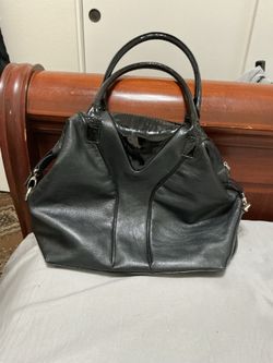 Adorable big black leather women’s purse like new from Egypt