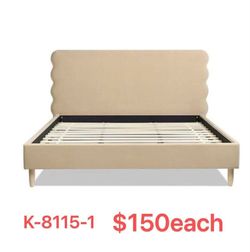 (K-8115-1)($150each)(Stockholm Modern Wavy Headboard Platform Bed King