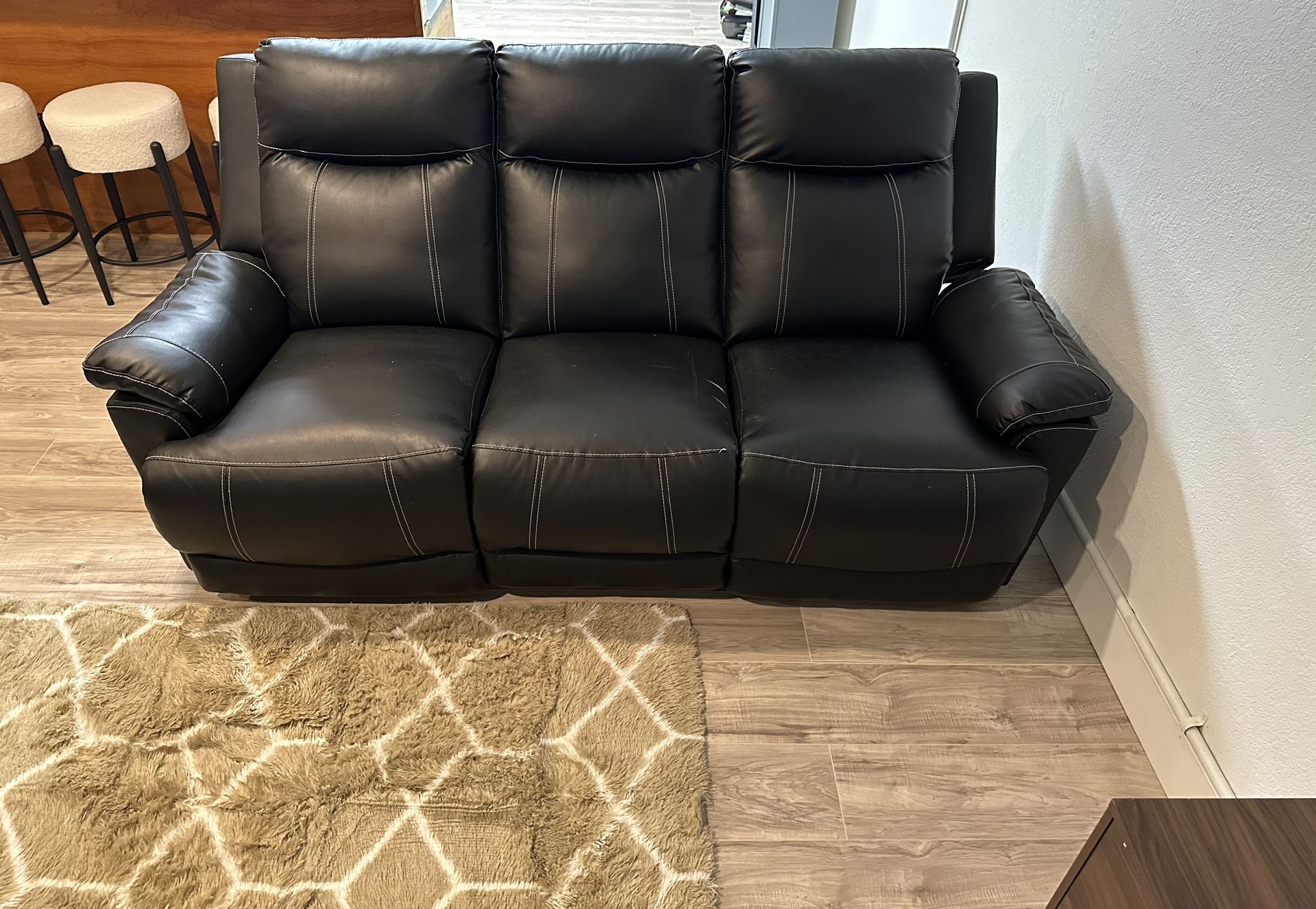 Faux Leather reclining Sofa