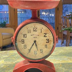 Red Faux Scale Clock