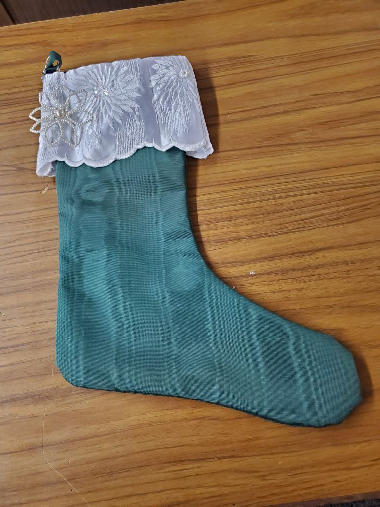 Green watermark Christmas stocking