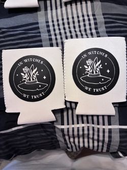 “In Witches We Trust” Halloween Can Koozies