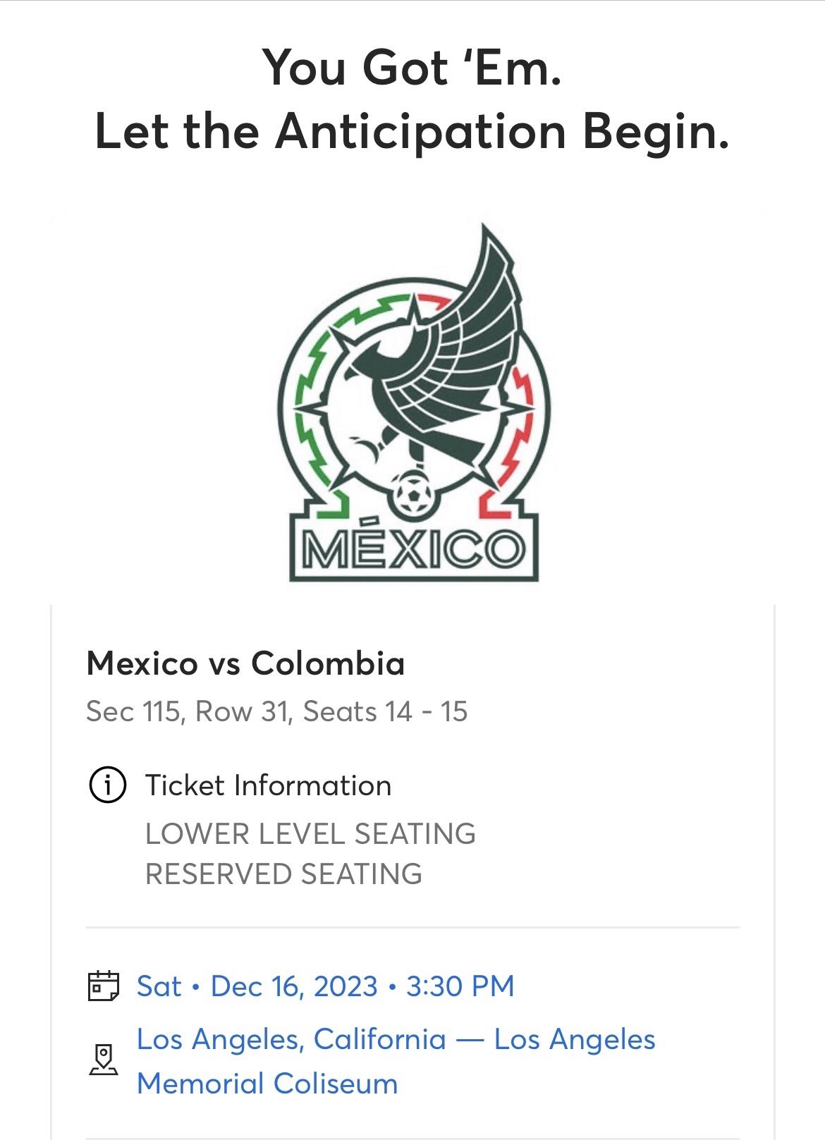 Mexico Vs Colombia