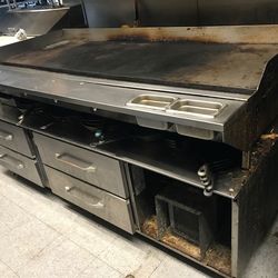 7 ft.  Flat Too Griddle 4 Drawer Cooler Combo