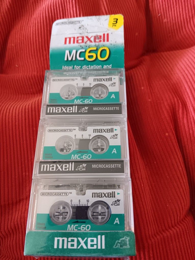 Maxell Mc60 Micro Cassettes 3 Pack New