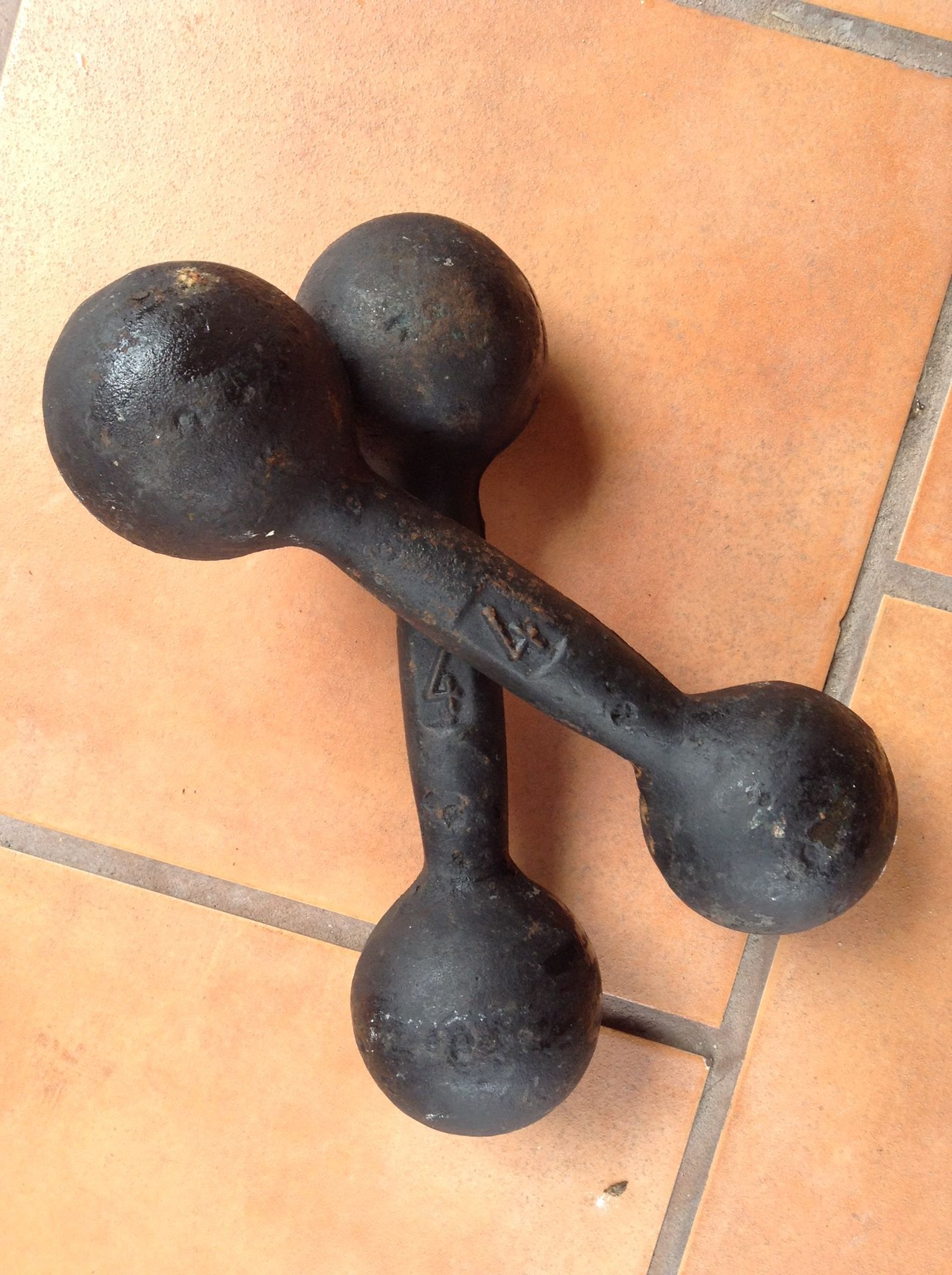 4 Lbs. dumbells $30.00 CASH. TEXT FOR PRICES.