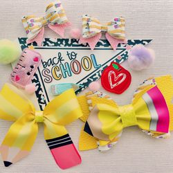 Back To School “pencil” Hair Bow 