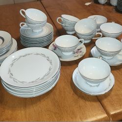 For Your Next Tea Party, Bridal Or Baby Shower, 12 Cups And Saucers, And 12 Small Plates 