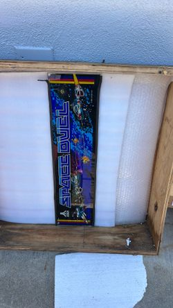 1981 Atari space duel arcade glass marquee