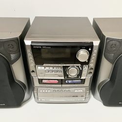 1999 AIWA CX-ND7 AM/FM Compact Stereo System 5-Disc Changer AUX Input + Speakers