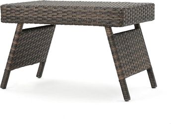 End Table with Aluminum Frame, Mix Mocha-BRWH-B07CGV6CMM
