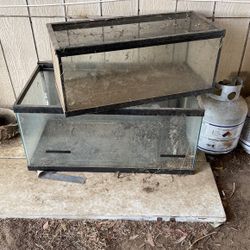 Two Reptile Or Fish Tank For Sale Small One Is 31”x13”x13” Big One Is 36” X18”x17 Asking $50 Obo
